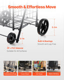 Shopping Cart, Folding Grocery Utility Cart With Swivel Wheels