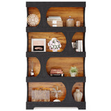 Tribesigns 71" Tall Bookcase, 4-Tier S-Shaped Bookshelf, Wood Decorative Storage Shelving