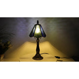 Small Tiffany Table Lamp Stained Glass Desk Lamps 6X6X14 Inch Bronze Resin Base