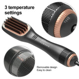 3-In-1 Hot  Air Brush Overheating Protection Negative Ion Hair Straightener Fast Heating Light weight