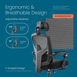 MCQ High Back Ergonomic Reclining Gaming Office Chair with Lumbar Support Pillow Mesh Swivel Rolling Rocking
