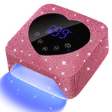 Rechargeable UV LED Nail Lamp 72W Cordless UV Light for Nails With Rhinestone Heart Shaped Manicure Pedicure