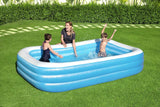 Inflatable Family Pool 10x6x22in Rectangular for Kids Ages 6+ Easy Setup