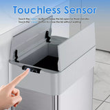 13.2-21.1Gal (50-80L) Motion Sensor Trash Can for Kitchen Stainless Steel Garbage Can Gal  Automatic Garbage Smart Bin