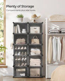 SONGMICS Shoe Rack, 10 Cubes With Doors, 40 Pair For Bedroom, Entryway