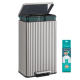 SONGMICS Trash Can, 13 Gallon (50 L) Garbage Can for Kitchen, with Lid, Pedal, and Removable