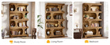 Modern Asymmetrical Bookshelf,Freestanding Display Shelf with Classic Shape