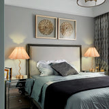 Gold Modern Table Lamp, Scalloped Pleated Desk Lamps Wavy Lamp for Bedside