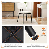 JHK Faux Leather Modern Dining Chairs Set of 2 Ergonomic Lumbar Support Foam Sponge Cushion Seat and Metal