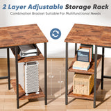 JHK 62IN L Shaped Computer Desk with 2 Drawers Wood Table