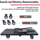 Heavy-Duty Swivel Wheel Platform Truck Dolly for Moving, Warehouse