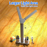 LED Clock Table Lamp USB Chargeable Dimmable Desk Lamp 2 Heads