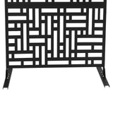 Metal Privacy Screen Outdoor Decorative Privacy Screen with Stand Freestanding Privacy Screen