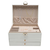 for Men Women PU Leather Watch Storage Boxes with Glass Lid and Pillow