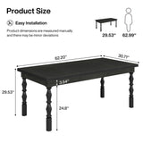 Tribesigns 62” Wood Patio Table for 4-6 People