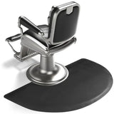 Salon Chair Anti-Fatigue Floor Mat for Barber Shop - 3'x5' Black Semi Circle for Hair Stylist