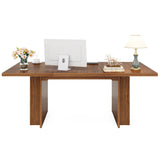 Tribesigns Dining Table for 6 to 8, 63-Inch Rectangular Wooden Kitchen Table with Storage