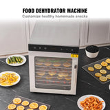SucceBuy 10 Trays Food Dehydrator Stainless Steel Machine 800W/1000W Household