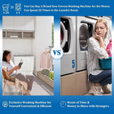 Portable Twin Tub Washing Machine for Dorms, Apartment - Comes with Drying Rack