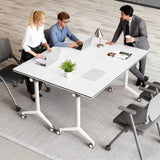 Folding Conference Table Bussiness Conference Room Tables with FlipTop Design amp Silent Wheels Portable