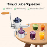 Fruit/Vegetable Squeezer Stainless Steel Manual Juicer with Screw Clamp Wheat grass