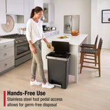 Kitchen Indoor Trash Can, 19 Gallon, Stainless Steel Rim, Step Lid, Garbage Can