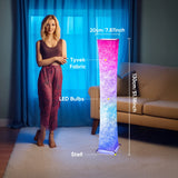 52" Simple Design Soft Light Floor Lamp, Morden Slim RGB 16 Color Remote