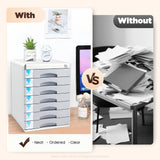 Office Filing Cabinet, 7 Drawer Aluminum Alloy Desktop File Cabinet ,with Lock for Home & Office NEW