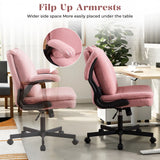 TCGBKAF Pink Criss Cross Chair with Wheels&Flip-Up Arms