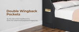 Queen Bed Frame with LED Lights and Charging Station, Noise Free