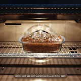 Large 1800ml Glass Loaf Pan Set 2pcs with Lid Oven Safe Baking Dish Ideal for Cakes