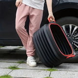 37L Car Trash Can with Handle Foldable Telescopic Bucket Portable Car Trunk Organizer Car Rubbish Bin