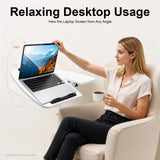 White Mobile Lift Computer Folding Desk Study Table Height Adjustable Computer Desk Lap