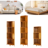 Corner Bamboo Bookcase,3/4/5 Tiers Brown A-Shaped Freestanding Display Bookshelf