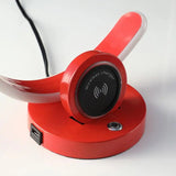 13.25" Modern C-Shaped LED Table Lamp w/ USB Wireless Charger for Home