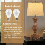 Wood Grain Color Table Lamps, 28'' Resin Desk Lamp for Bedroom