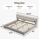 Queen Size Platform Bed with 38.5-inch High Extra-Thick Soft Headboard