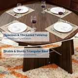 Round Dining Table for 4, 43.3" Wood Kitchen Table with Cross Base
