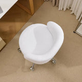 Compact Swivel Desk Chair with Wheels, Ergonomic Low-Back Support for Vanity