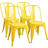 Classic Stackable Metal Dining Chair Set of 4, Indoor-Outdoor Bistro