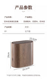 Faux Wood Grain Trash Can Slim Lid Large Capacity Bin For Bathroom Narrow Spaces Living
