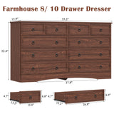 10 Drawers Dresser for Bedroom, 55.2 Inches Large Dressers