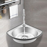 Hand Wash Sink, Corner Basin Sink with Wall Bracket, Triangular Hand Basin Sink for