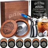 Whiskey Smoker Kit with QuadTorch, 6 Wood Chips & Wood Box for Smoking Drinks