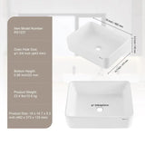 Rectangle Bathroom Basin 19" x 14.7" For Bathroom Hotel RV Ceramic Countertop Vanity Vessel Above Counter Modern Style