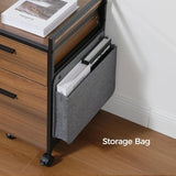 2Drawer Mobile File Cabinet with Wheels Solid Wood Rolling Storage Cabinet for Home Office SpaceSaving Under Desk