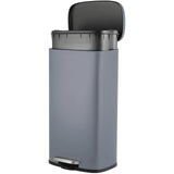 Homfa 30L Stainless Steel Step Trash Can Kitchen Garbage Can W/ Soft Close, Black,White, Silver, Gray, Red