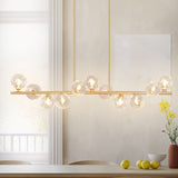11-Light Linear Chandelier Bubble Chandelier Height Adjustable Chandeliers for Dining