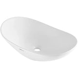 Oval Vessel Sink, 23.3" x 14.2" Bathroom Vessel Sink Bowl Countertop, White Ceramic Bathroom Sinks Above Counter, Bowl Sink with Modern Style, Well-Packaged for Bathroom