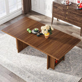 Farmhouse Dining Table for 6 to 8, 63-Inch Rectangular Kitchen Table with Storage